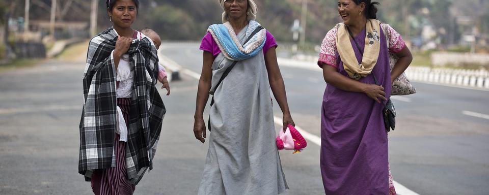 La tradition matrilinéaire est prédominante dans le groupe ethnique des Khasis, majoritaires dans l'Etat indien du Meghalaya. [AP/Keystone - Anupam Nath]