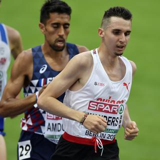 Julien Wanders s'est classé septième sur le 10'000 mètres des Championnats d'Europe de Berlin. [Keystone - Walter Bieri]