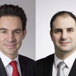 Le groupe PLR donne sa solution pour les relations entre la Suisse et l'UE, débat entre Hugues Hiltpold et Michaël Buffat. [RTS]