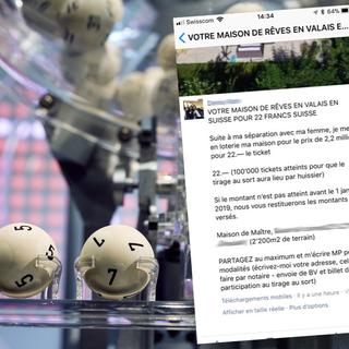 Les internautes ont expliqué au Valaisan que sa loterie était illégale en Suisse. [Keystone/Facebook]