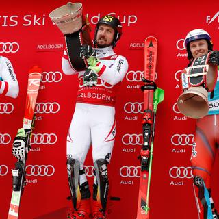 Marcel Hirscher remporte le slalom à Adelboden le 7 janvier 2018. [Reuters - Stefan Wermuth]