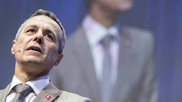 Ignazio Cassis à la journée de l'industrie de Swissmem. [Keystone - Ennio Leanza]