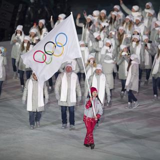 Comme lors de la cérémonie d'ouverture, les Athlètes de Russie défileront sous la bannière olympique pour la cérémonie de clôture. [EPA/AFP - Diego Azubel]