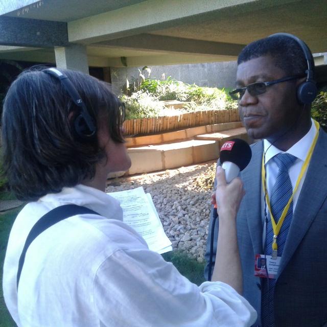 Thierry Zomahoun, président de l’Institut africains des sciences mathématiques et président fondateur du NEF, au micro de Sarah Dirren.
RTS