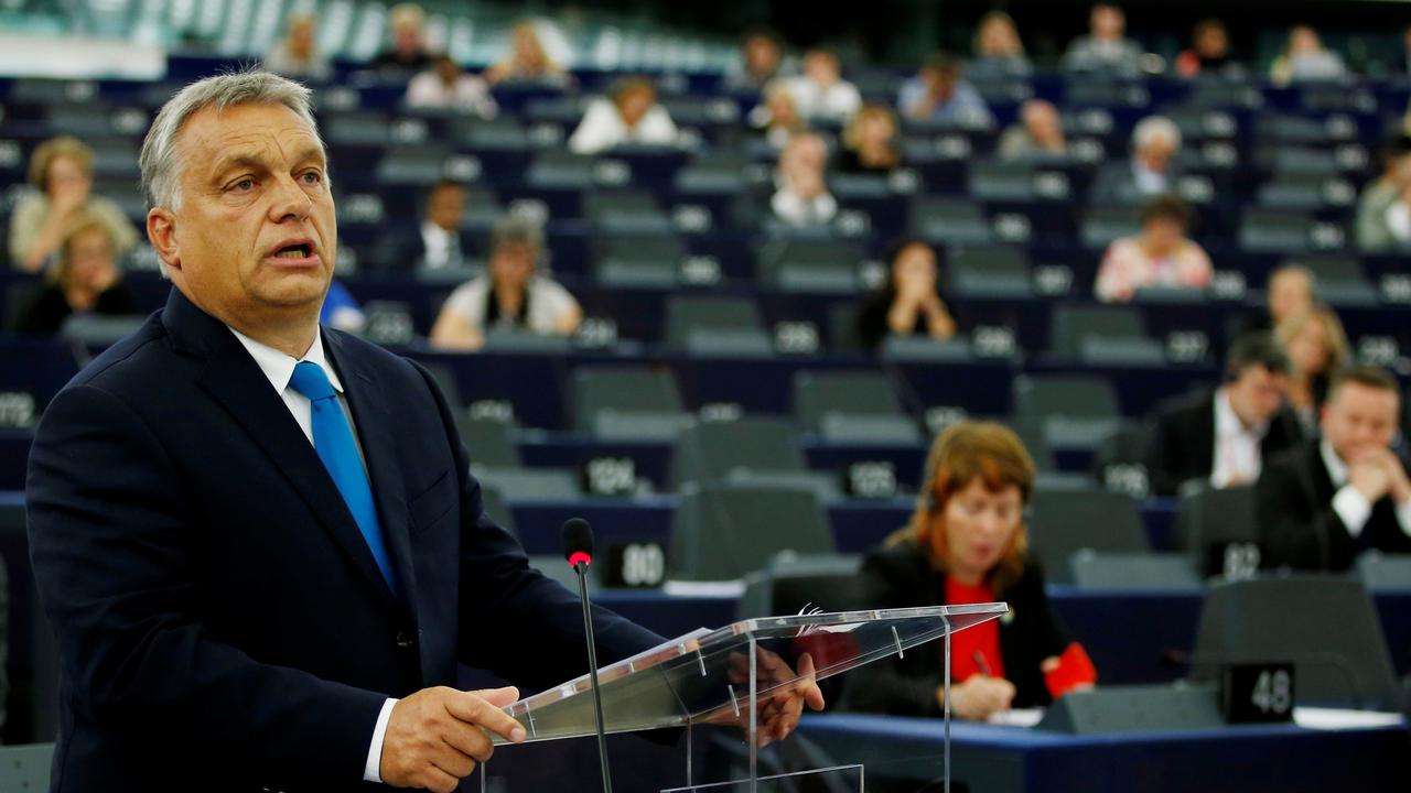 Viktor Orban a pris la parole en préambule du débat du Parlement européen. [Reuters - Vincent Kessler]