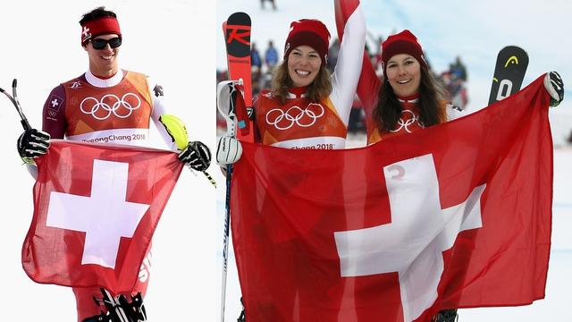 Zenhäusern, Gisin et Holdener ont porté haut les couleurs helvétiques. [C.Ena/C.Bruna]