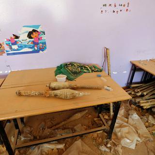 Classe d'école de Falloujah après le départ des djihadistes de l'EI en 2016. [Reuters - Thaier Al-Sudani]