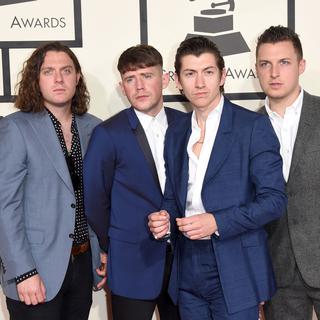 Nick O'Malley, Jamie Cook, Alex Turner, et Matt Helders des Arctic Monkeys en 2015. [AFP - Jason Merritt]