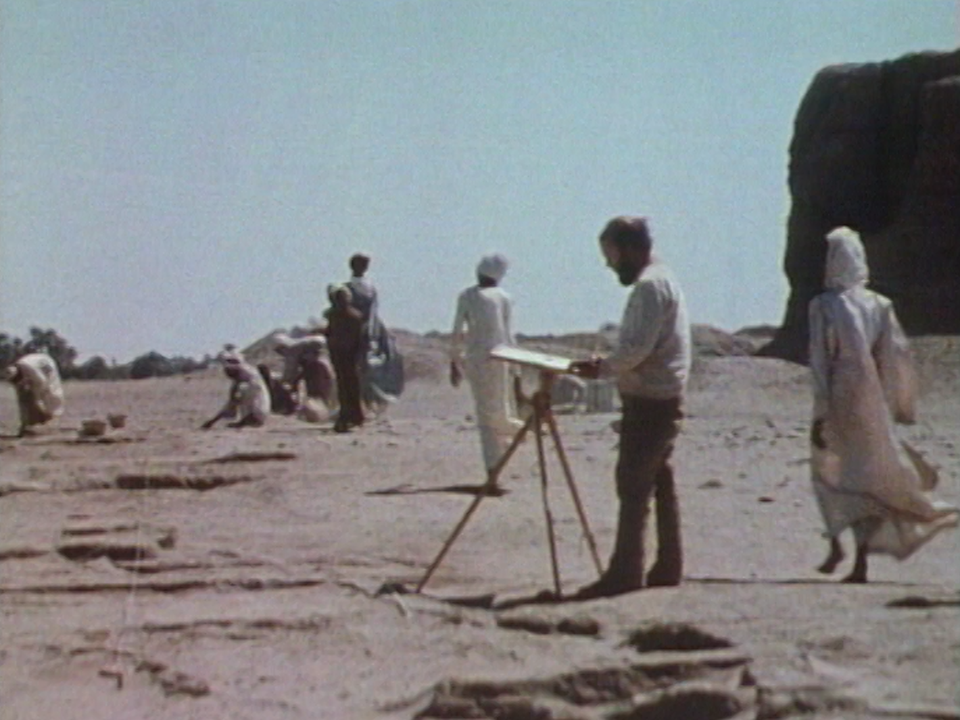 Equipe d'archéologues de l'université de Genève sur le site de Kerma, au Soudan. [RTS]