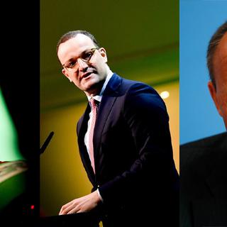 Les candidats à la CDU: Annegret Kramp Karrenbauer, Jens Spahn et Friedrich Merz.