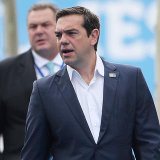 Le Premier ministre grec Alexis Tsipras au sommet de l'OTAN, jeudi 12 juillet. [EPA/Keystone - Tatyana Zenkovich]
