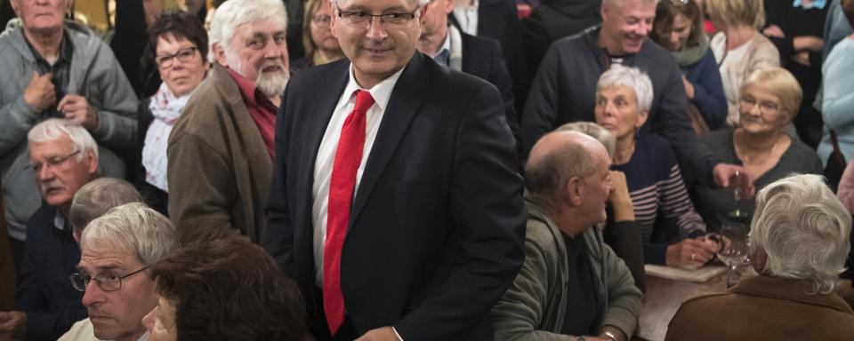 Le conseiller d’Etat du canton du Jura Charles Juillard lors de l'émission Forum. [Keystone - Laurent Gilliéron]