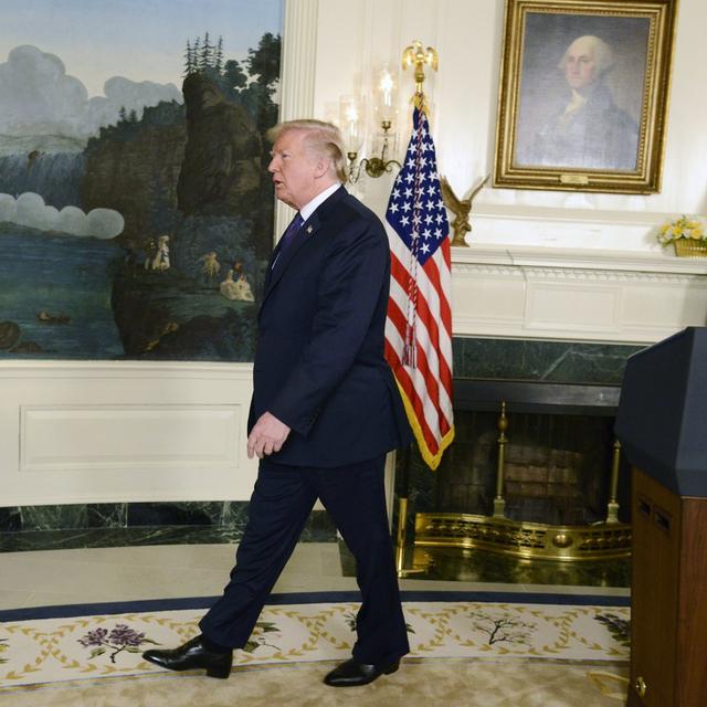 Donald Trump la semaine dernière à la Maison Blanche. [Keystone - EPA/Mike Theiler]