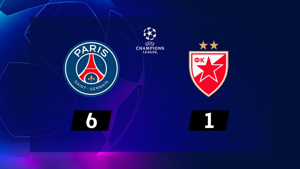 2e journée, Paris SG – ER Belgrade (6-1): Neymar marque trois fois et le PSG en passe six à l’Etoile Rouge