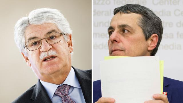 Les ministres espagnol et suisse des Affaires étrangères, Alfonso Dastis (à gauche) et Ignazio Cassis.