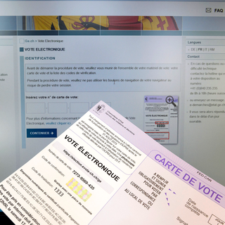 Du matériel de vote électronique du canton de Genève en 2015. [Keystone - Martial Trezzini]