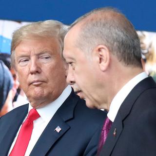 Le président américain Donald Trump et son homologue turc Recep Tayyip Erdogan. [Keystone via AP - Tatyana Zenkovich]