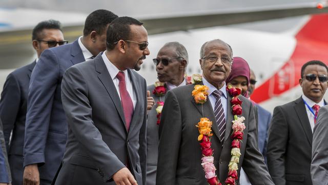 Une délégation d'Erythrée a été accueillie en Ethiopie. [AP Photo/ Keystone - Mulugeta Ayene]