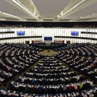La salle du Parlement européen à Strasbourg. [Keystone/EPA - Patrick Seeger]