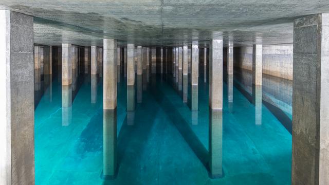 Réservoir d'eau potable de Lyren, à Zurich. [Keystone - Gaëtan Bally]