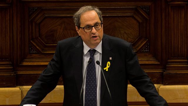 Quim Torra, ancien activiste indépendantiste, successeur désigné par Carles Puigdemont. [Keystone - Quique Garcia]