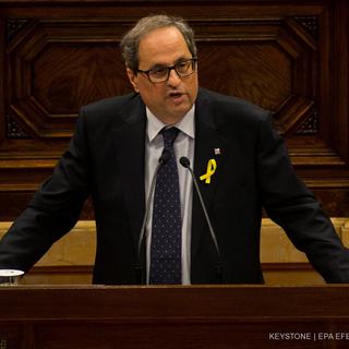 Quim Torra, ancien activiste indépendantiste, successeur désigné par Carles Puigdemont. [Keystone - Quique Garcia]