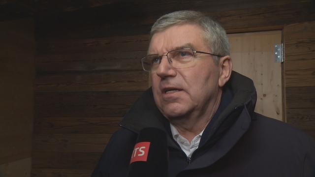 Le président du CIO Thomas Bach a répondu aux questions de la RTS lundi depuis Pyeongchang. [DR]