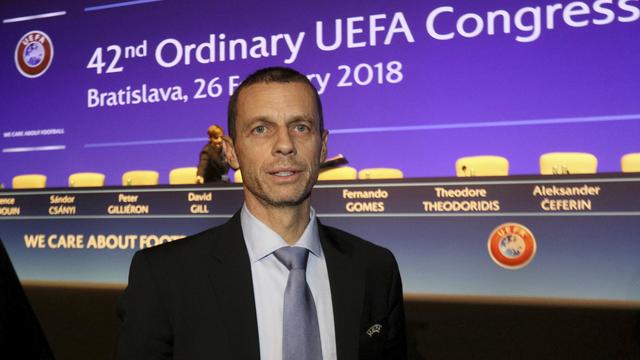 Aleksander Ceferin s'est exprimé sur l'arbitrage vidéo lundi. [Keystone - Ronald Zak]