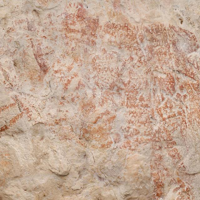 Un extrait du livre "Borneo, Memory of the Caves" montre la plus ancienne peinture figurative découverte à ce jour. [AP/Keystone - Luc-Henri Fage/kalimanthrope.com]