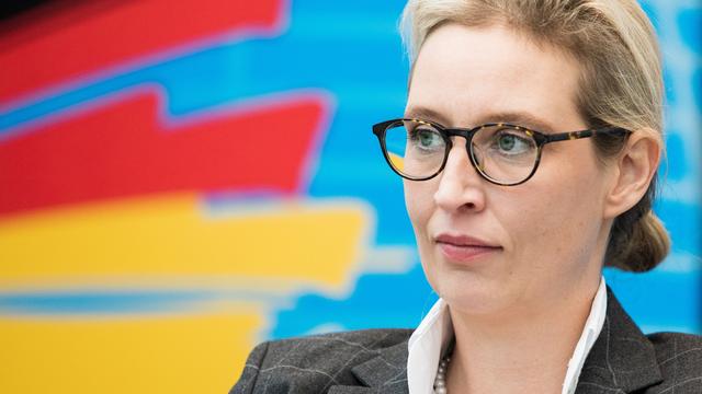 Alice Weidel est o-présidente du groupe parlementaire du parti d'extrême droite AfD. [EPA/Keystone - Omer Messinger]