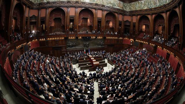 La première session du Parlement italien. [Keystone - AP Photo/Andrew Medichini]