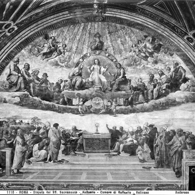 "Dispute du Saint-Sacrement", fresque d'une Chambre de Raphaël, à Rome. [AFP - Collection Roger-Viollet]