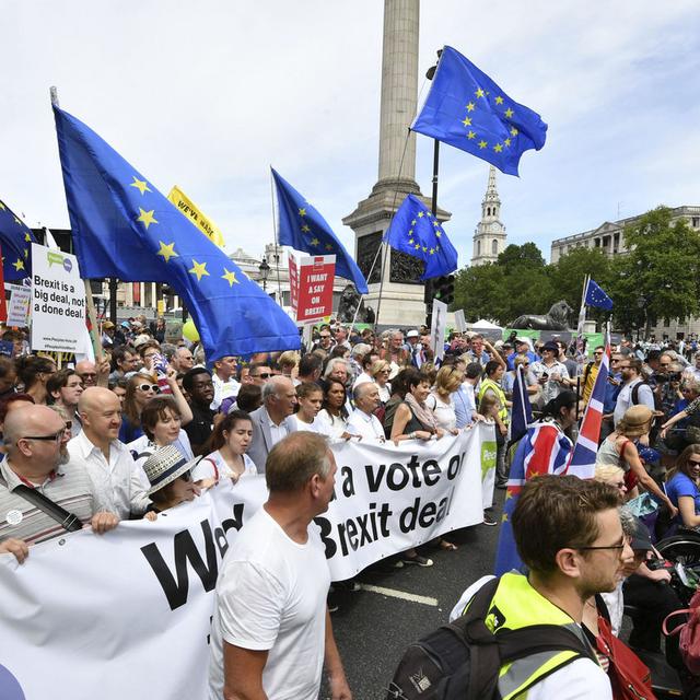 Marche en faveur de la campagne "People's vote" à Londres, 23.06.2018. [PA/AP/Keystone - John Stillwell]