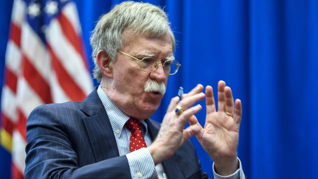 Le conseiller américain à la sécurité nationale John Bolton à Genève le 23 août 2018. [Keystone - Martial Trezzini]