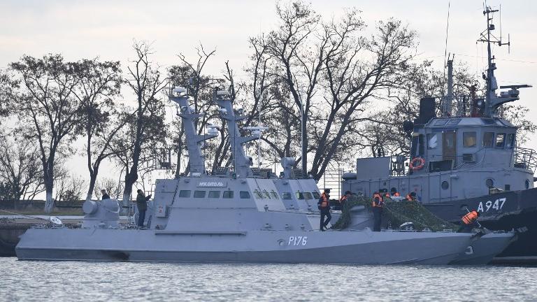 Kiev accuse Moscou d'avoir capturé trois de ses navires militaires dans le détroit de Kertch, en Mer d'Azov. [Sputnik/ AFP - Alexey Malgavko]