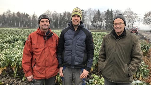 Alexandre Javet, Léandre Guillod, Peter Thomet (de gauche à droite). [RTS - Alain Arnaud]