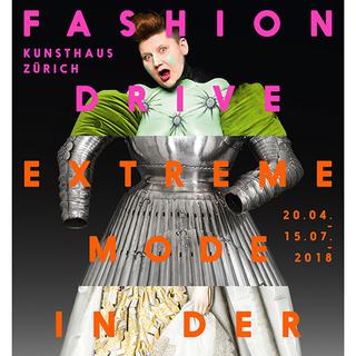 L'affiche de l'exposition "Fashion Drive. Vêtements extrêmes dans l'art". [Kunsthaus de Zurich - Wunderland]