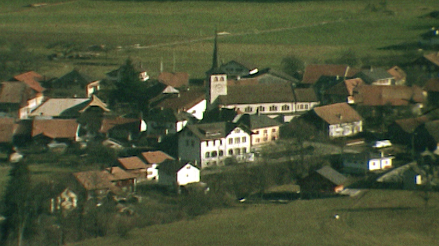 Le village gruérien de Grandvillard en 1975.