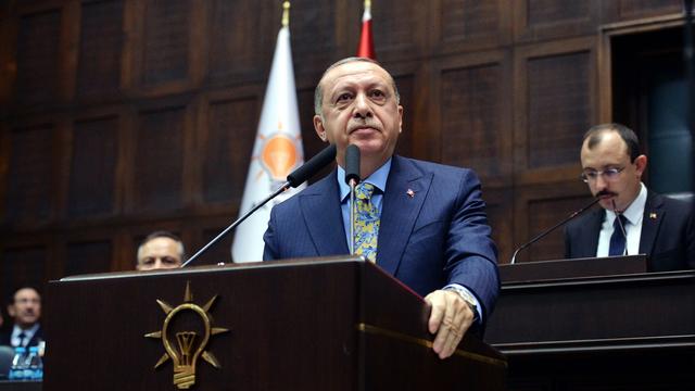 Le président turc Recep Tayyip Erdogan lors de sa conférence de presse mardi à Ankara. [EPA - STR]