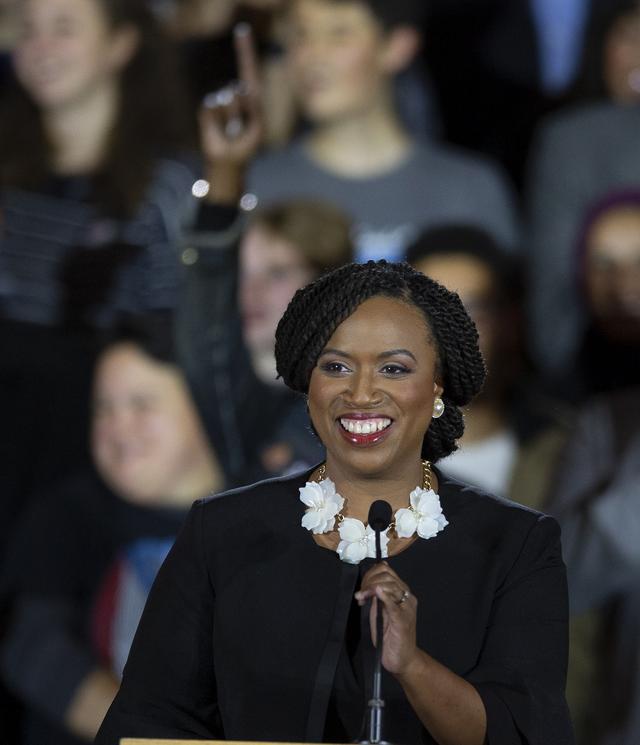 Ayanna Pressley, première femme noire à représenter le Massachussetts. [Keystone - EPA/CJ Gunther]