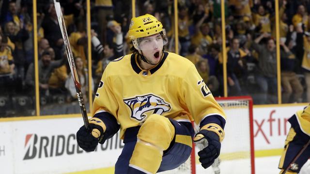 Kevin Fiala a signé ses 12e et 13e buts de la saison samedi. [Keystone - Mark Humphrey]