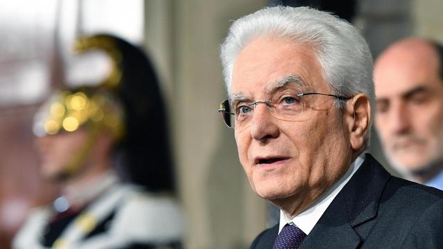 Le président italien Sergio Mattarella, après le troisième round infructueux des négociations en vue de former un gouvernement, le 7 mai 2018. [keystone - Ettore Ferrari]