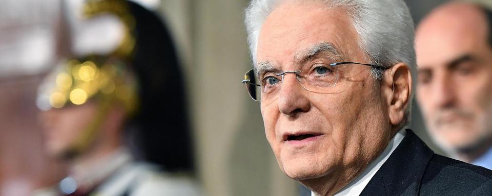 Le président italien Sergio Mattarella, après le troisième round infructueux des négociations en vue de former un gouvernement, le 7 mai 2018. [keystone - Ettore Ferrari]