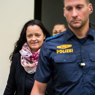 La néonazie allemande Beate Zschäpe après sa condamnation à la prison à perpétuité, le 11 juillet 2018 à Munich. [Anadolu Agency/AFP - Marc Müller]