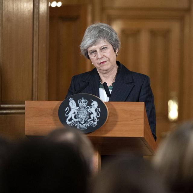 La Première ministre britannique Theresa May avertit les parlementaires de son propre camp. [Keystone/EPA - David Levenson]