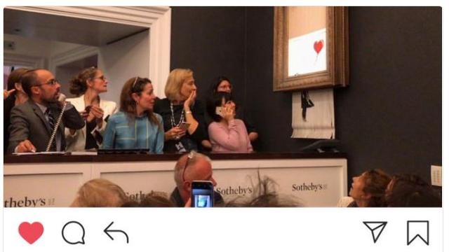 Banksy lui-même a commenté le coup monté sur son compte Instagram. [banksy]