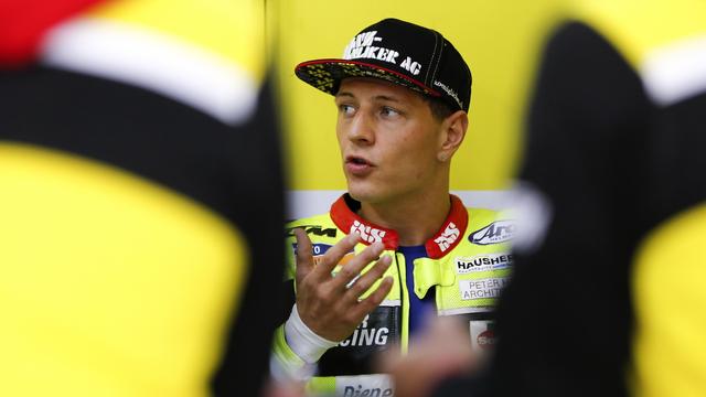 Dominique Aegerter pilotera encore en Moto2 la saison prochaine. [Keystone - Kimimasa Mayama]