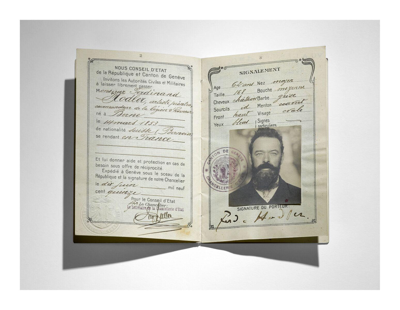 Le passeport de Ferdinand Hodler [Archives Jura Brüschweiler - DR]