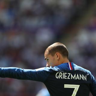 Le joueur français Antoine Griezmann durant le match contre l'Australie. [AFP - Roman Kruchinin]