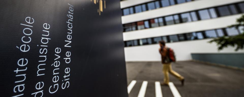 Le bâtiment de l'antenne neuchâteloise de la Haute école de musique (HEM) de Genève. [Keystone - Valentin Flauraud]